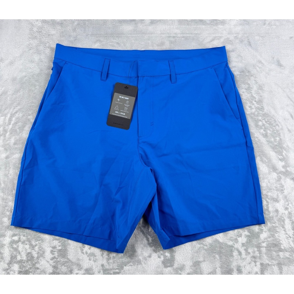 New Fabletics The Only Shorts Mens Large‎ Blue 4 Way Stretch Performance